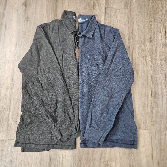 Polo Ralph Lauren Other - Lot of 2 Polo Ralph Lauren Long Sleeve Polo Shirts XXL 100% Cotton Blue Gray
